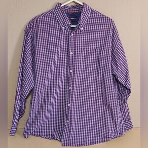 Wrangler Men's Casual Red/Blue Checkered Western Shirt Sz L